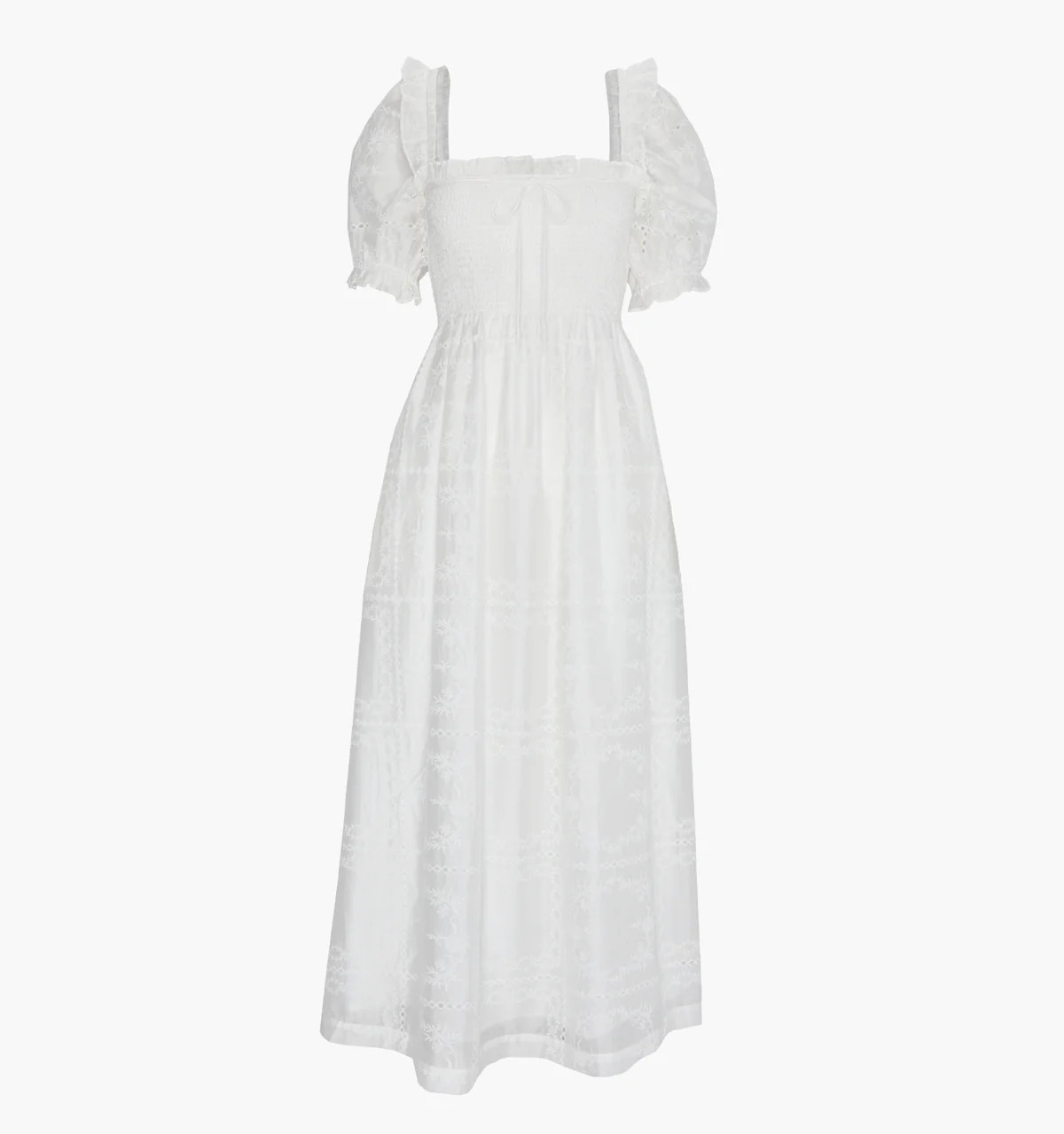 The Scarlett Midi Nap Dress | White Patchwork Organza / XS | Hill House Home | Hill House Home US