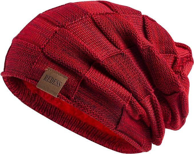 REDESS Beanie Hat for Men and Women Winter Warm Hats Knit Slouchy Thick Skull Cap | Amazon (US)