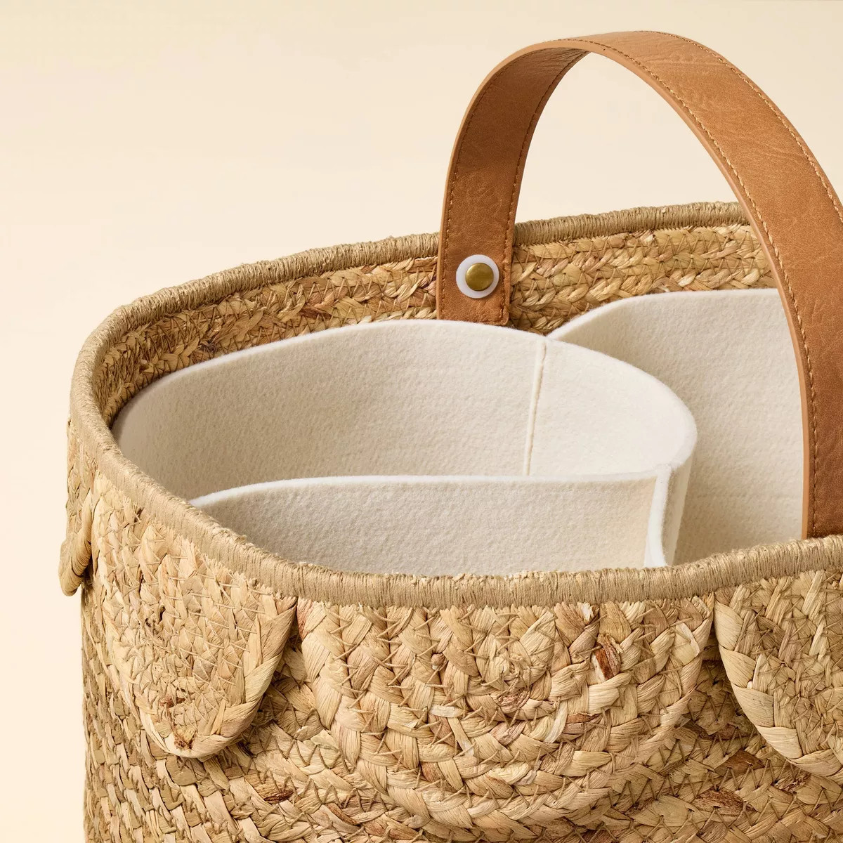 Natural Woven Scalloped Baby Diaper Caddy - Hearth & Hand™ with Magnolia | Target