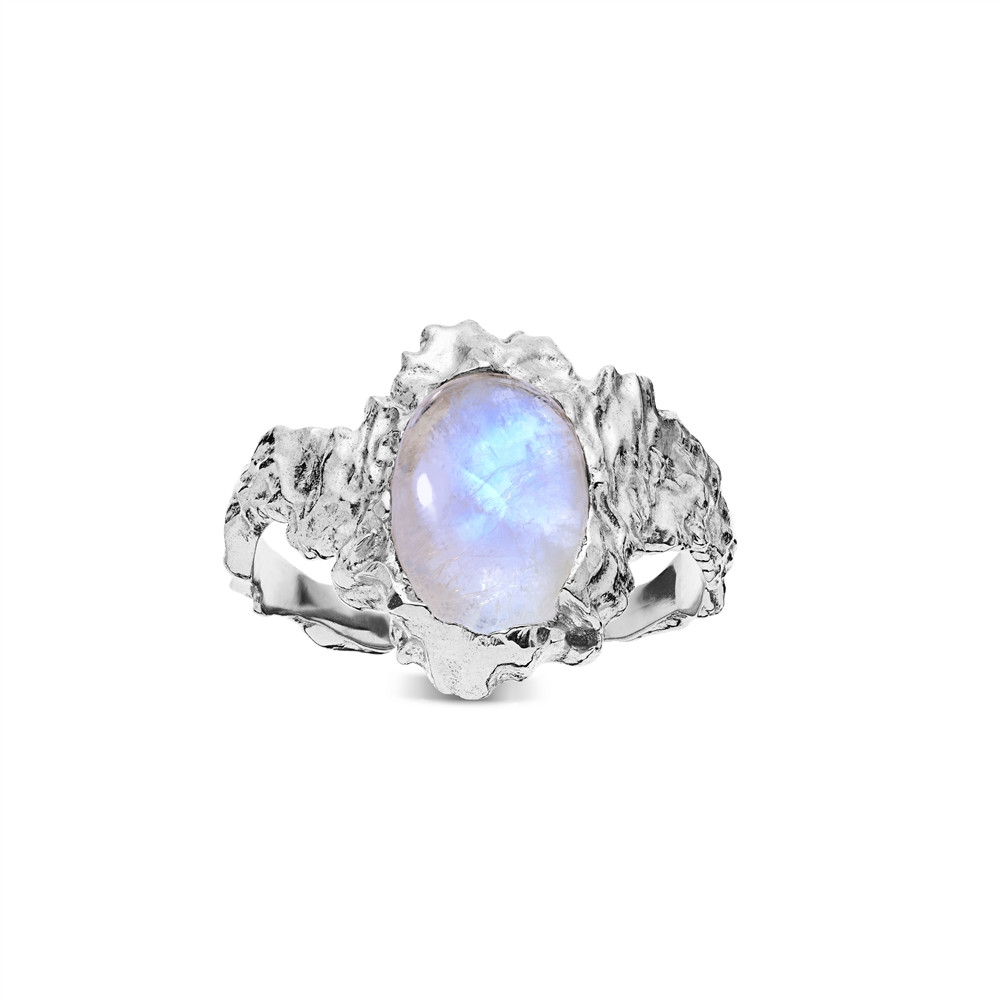 Silver Moonstone Goddess Ring  - 51 | Argento