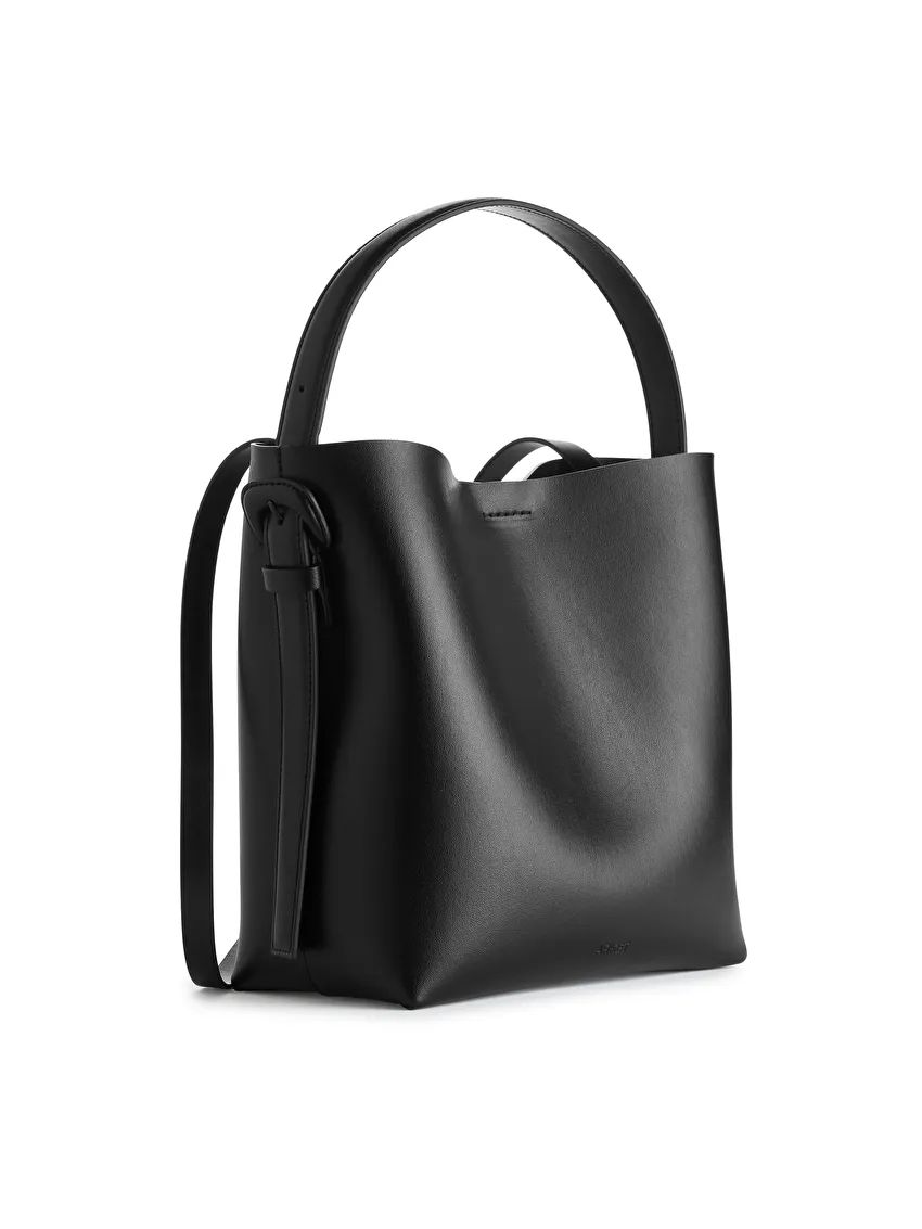 Rigid Leather Tote Bag | ARKET (US&UK)