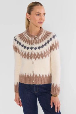 Maven Ivory Fair Isle Print Cardigan | Avara