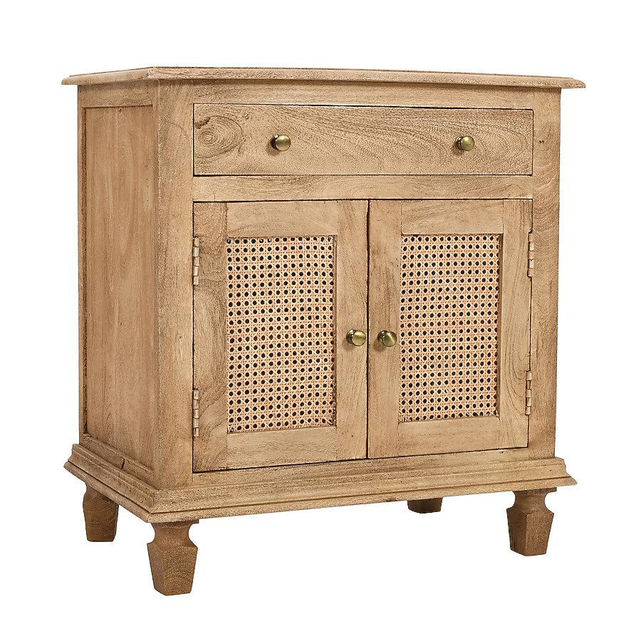 Benzara Brown Bamboo 28-in W x 30-in H Modern Nightstand | Lowe's