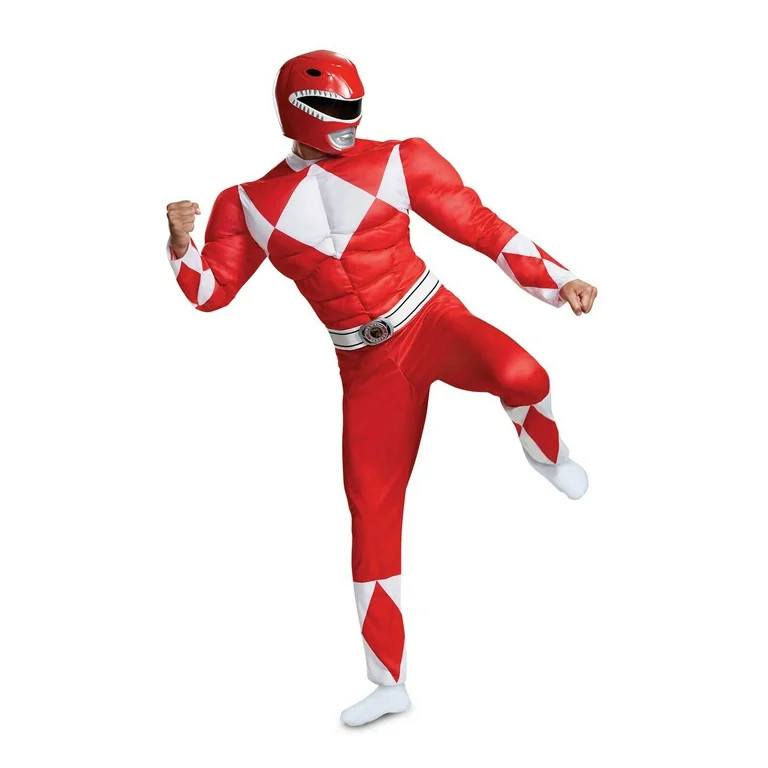 Power Rangers - Mighty Morphin Red Ranger Classic Muscle Adult Halloween Costume - Walmart.com | Walmart (US)