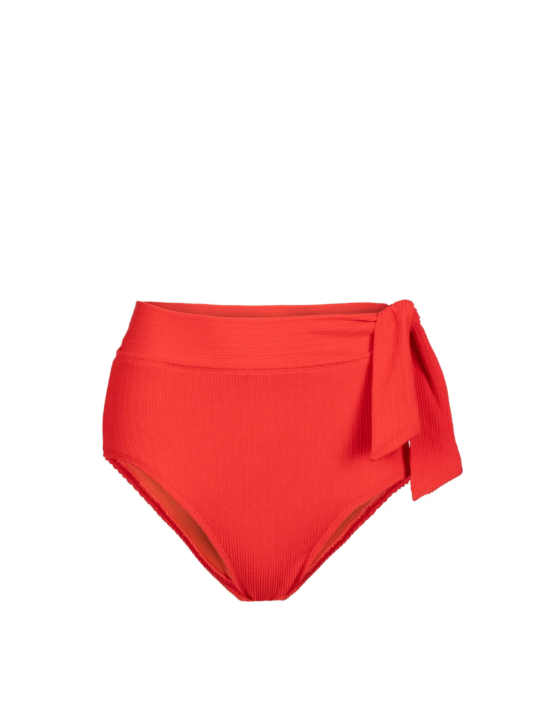 Side Tie High Waist Textured Bikini Bottom with Full Coverage (Women) | Nordstrom | Nordstrom
