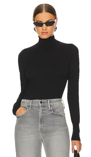 Flora Turtleneck Sweater in Black | Revolve Clothing (Global)