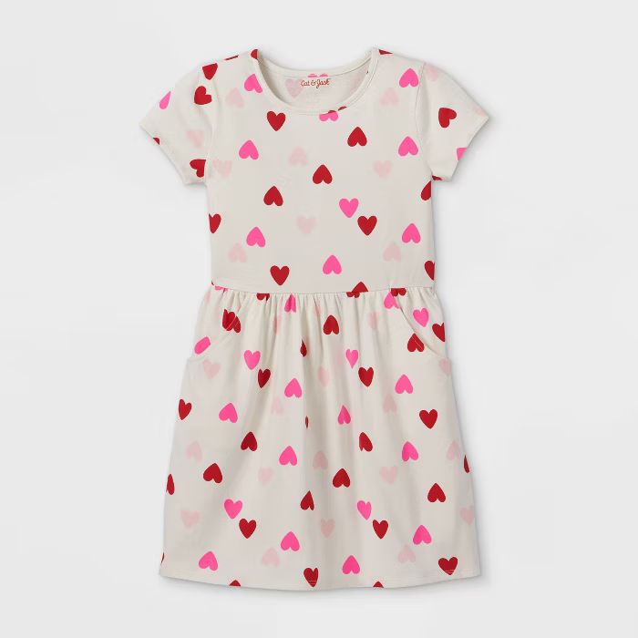 Girls' Printed Short Sleeve Knit Dress - Cat & Jack™ | Target