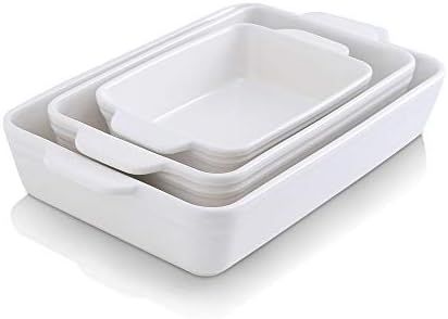 KOOV Bakeware Set, Ceramic Baking Dish Set, Rectangular Casserole Dish Set, lasagna Pan, Baking Pans | Amazon (US)