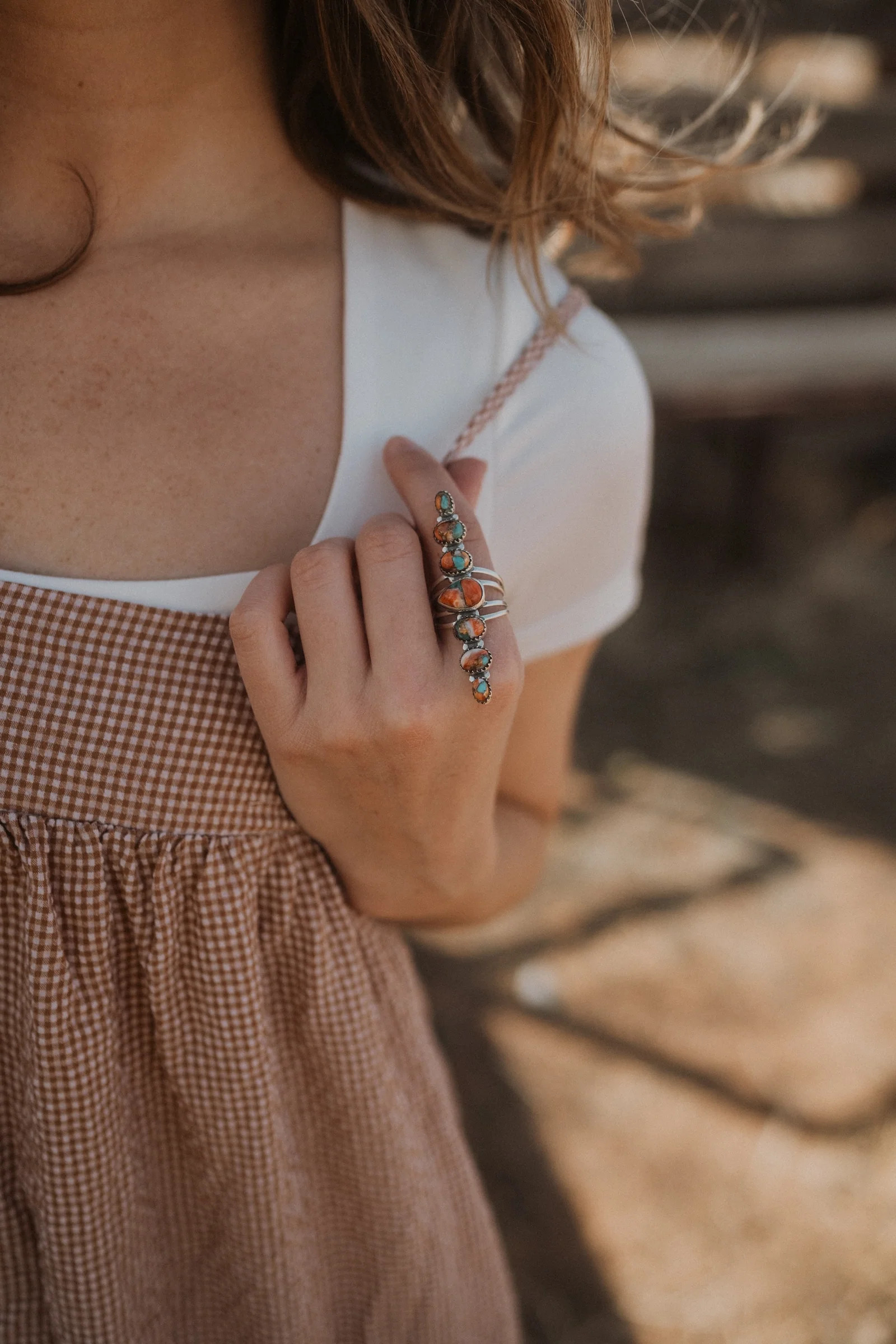 Salihah Ring | Spiny Turquoise | Goldie Lew Jewelry, LLC