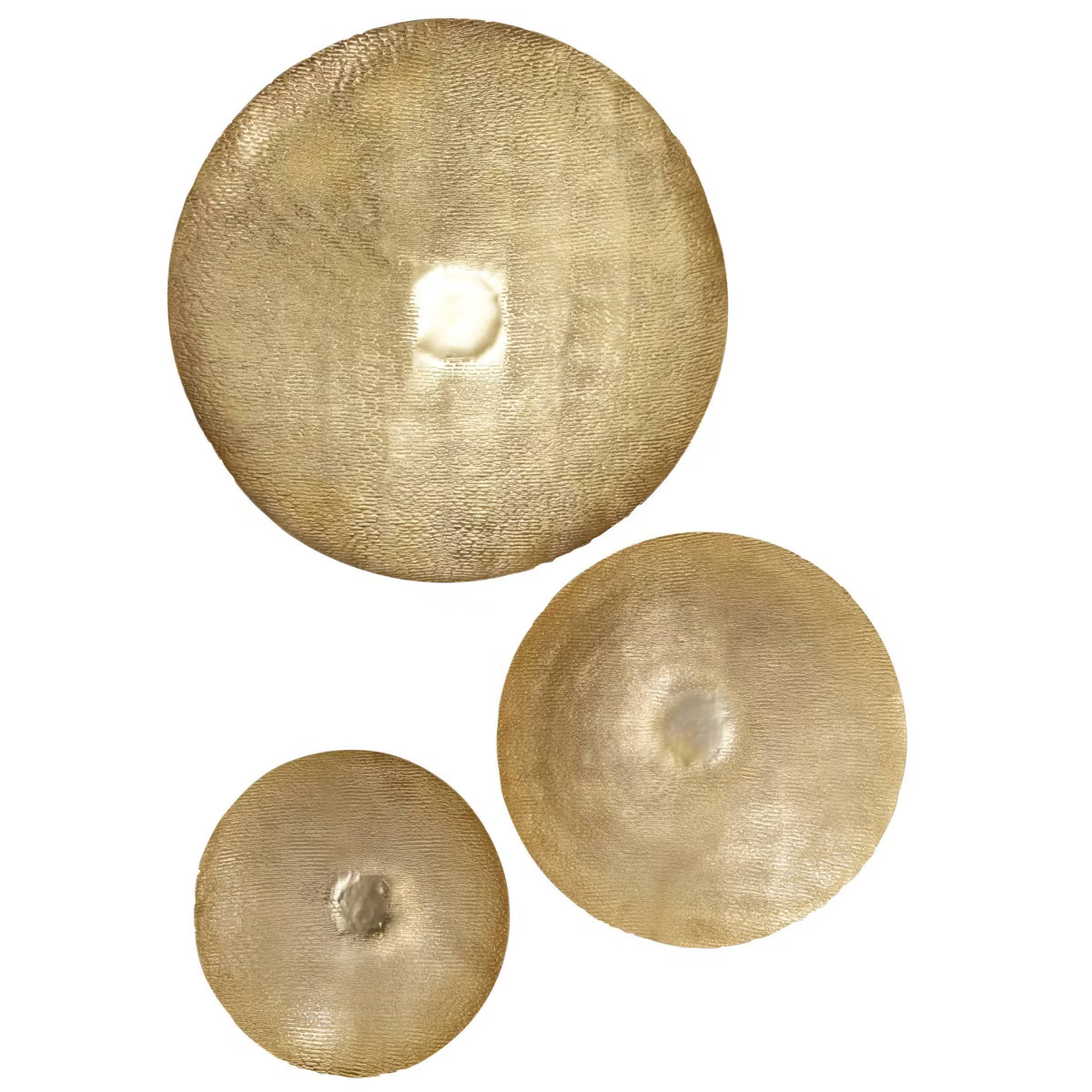 Set of 3 Metal Plate Large Metallic Disk Wall Decors - Olivia & May | Target