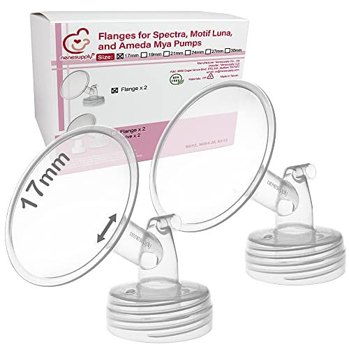 Nenesupply 17mm 2 pc Flanges Compatible with Spectra S2 S1 9 Plus Synergy Gold Breastpump Replacement to Spectra Pump Parts Flange Accessories Wide Mouth Work with Valve Backflow Protector Bottle | Amazon (US)