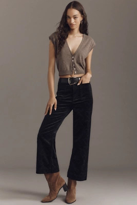 The @merricksart Colette Crop Corduroy Heart-Print Pants by Maeve | Anthropologie (US)