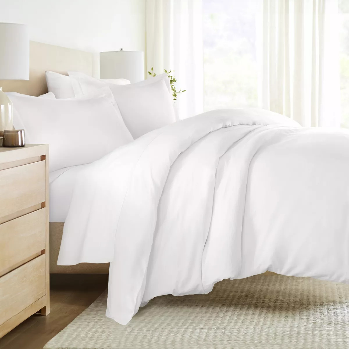 3 Piece Brushed Cotton Duvet Cover Set - Washed for Extra Softness - 100% Long Staple Sateen Weav... | Target