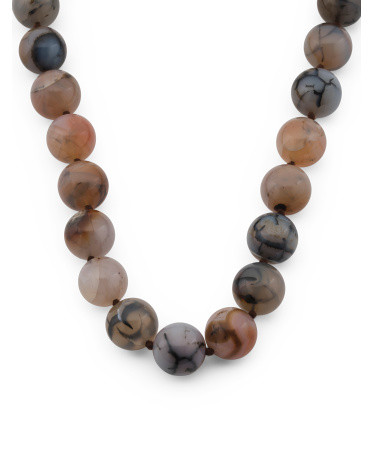 Made In India Brass Agate Beaded Necklace | TJ Maxx