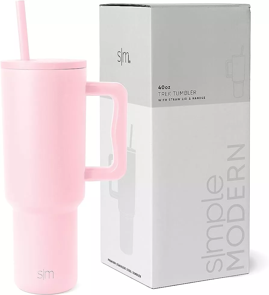 Simple Modern Tumbler with Handle and Straw Lid Insulated Reusable