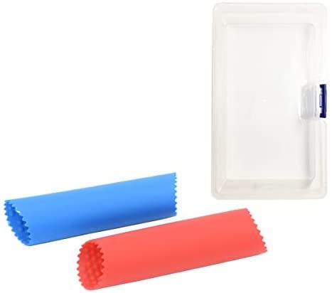 AINMEGE Silicone Garlic Roller Peeler Tube with Storage Case(Red, Black) | Amazon (US)