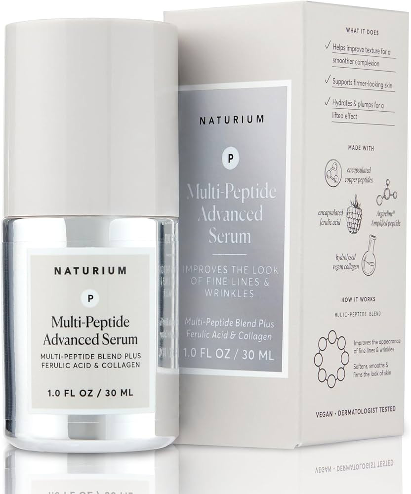 Naturium Multi-Peptide Advanced Serum, Firming & Smoothing Face Serum for Fine Lines & Wrinkles w... | Amazon (US)