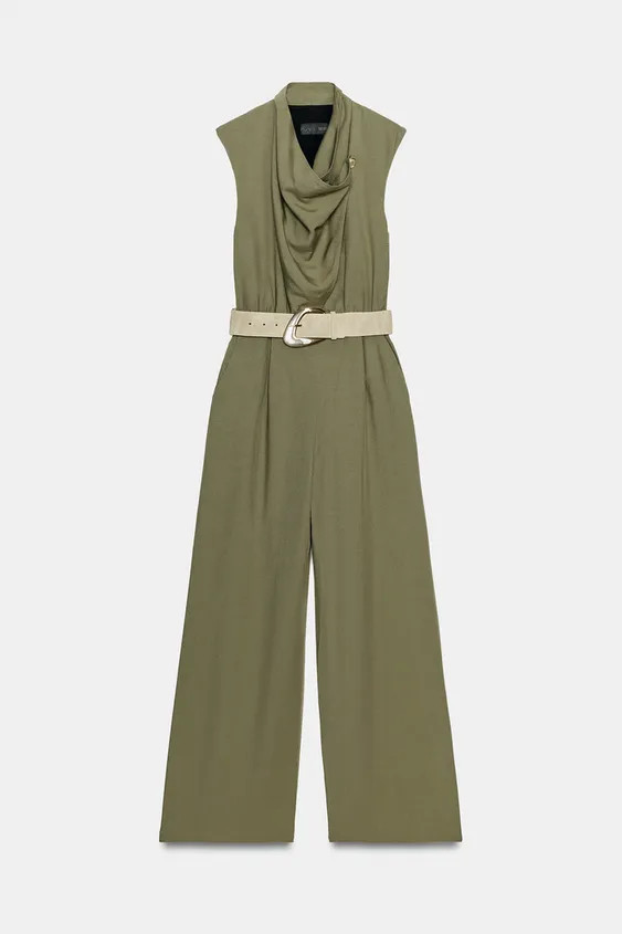 LONG JUMPSUIT WITH BELT | Zara US