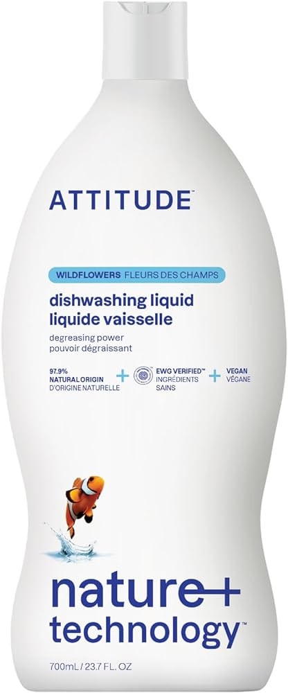 ATTITUDE Dishwashing Liquid, EWG Verified, Vegan Dish Soap, Plant Based, Naturally Derived Produc... | Amazon (US)