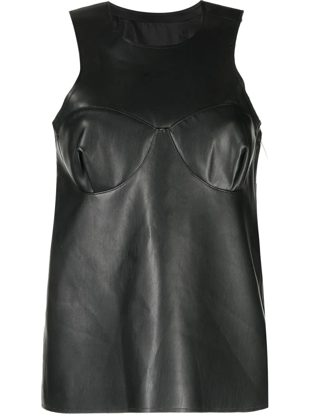 faux-leather sleeveless top | Farfetch Global