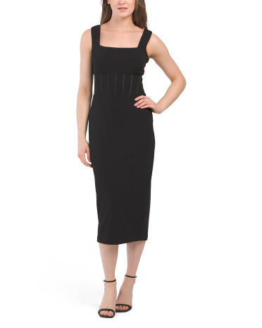 Square Neck Bodice Midi Dress | TJ Maxx