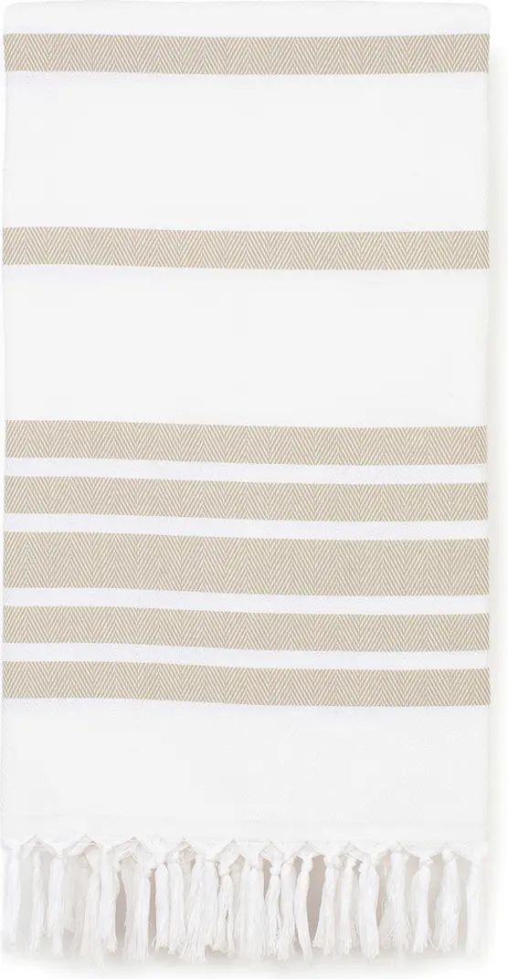 Linum Home Textiles 100% Turkish Cotton Herringbone Pestemal Beach Towel - Beige & White | Nordst... | Nordstrom Rack