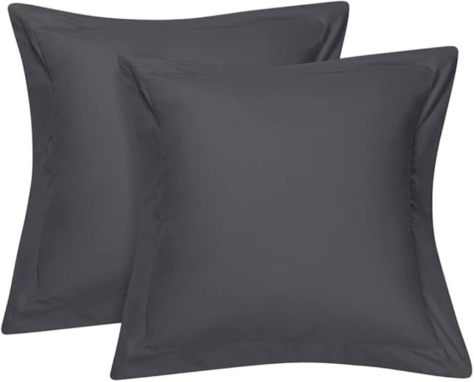 Cotton Delight European Pillow Shams Set of 2 Grey Euro Shams 100% Natural Cotton 800TC Premium Euro | Amazon (US)