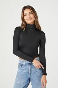 Long-Sleeve Turtleneck Crop Top | Forever 21 (US)