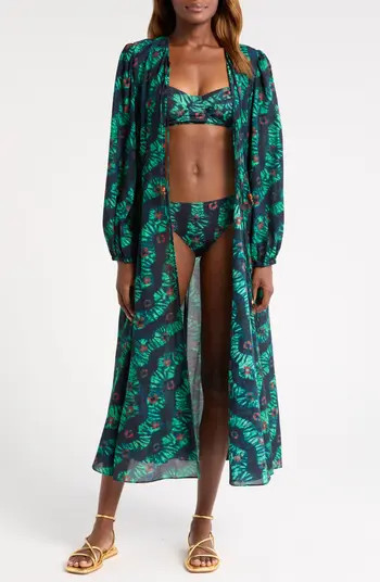 Amina Long Sleeves Cotton Blend Cover-Up Dress | Nordstrom