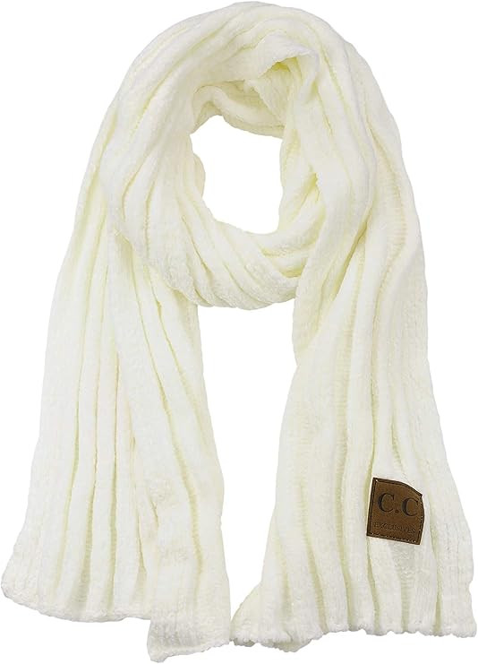 C.C Women's Ultra Soft Chenille Ribbed Thick Warm Knit Shawl Wrap Scarf | Amazon (US)