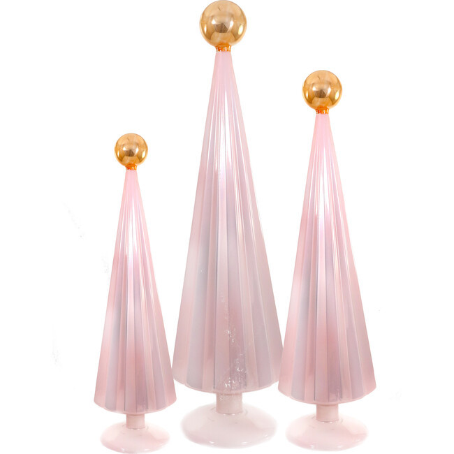 Pleated Tree, Light Pink Gold Set of 3 | Maisonette
