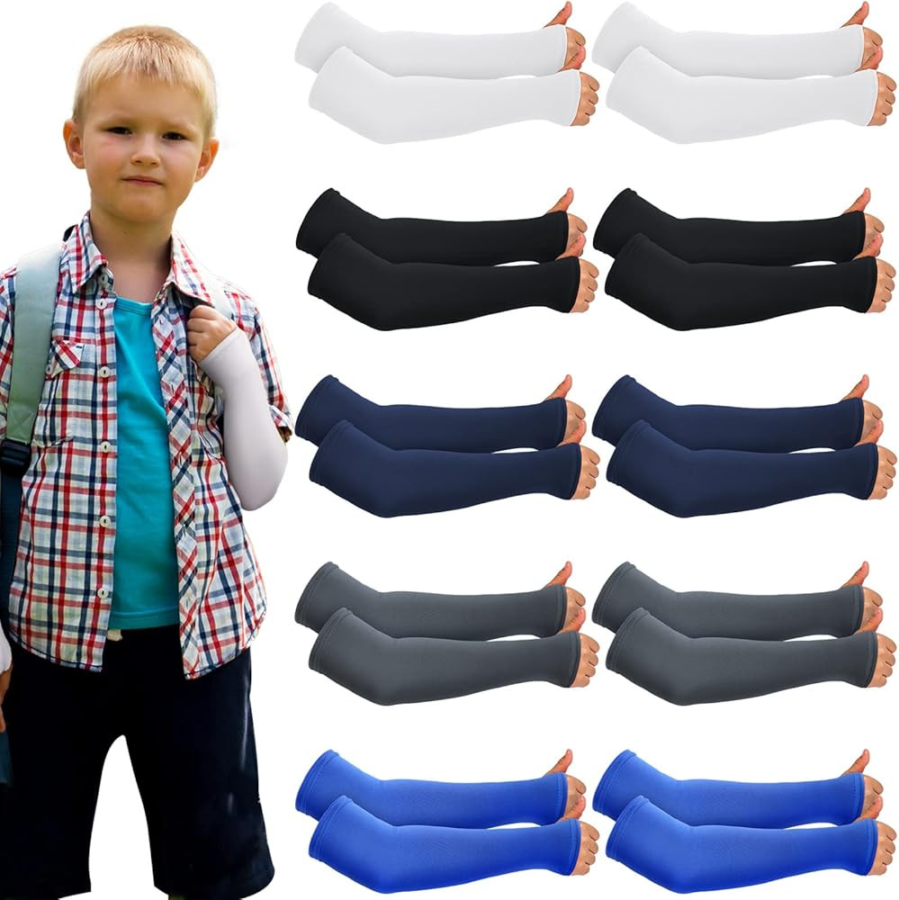10 Pairs Kids Arm Sleeves 3-6 Years Football Arm Sleeves Youth Volleyball Sleeves Arm Compression... | Amazon (US)