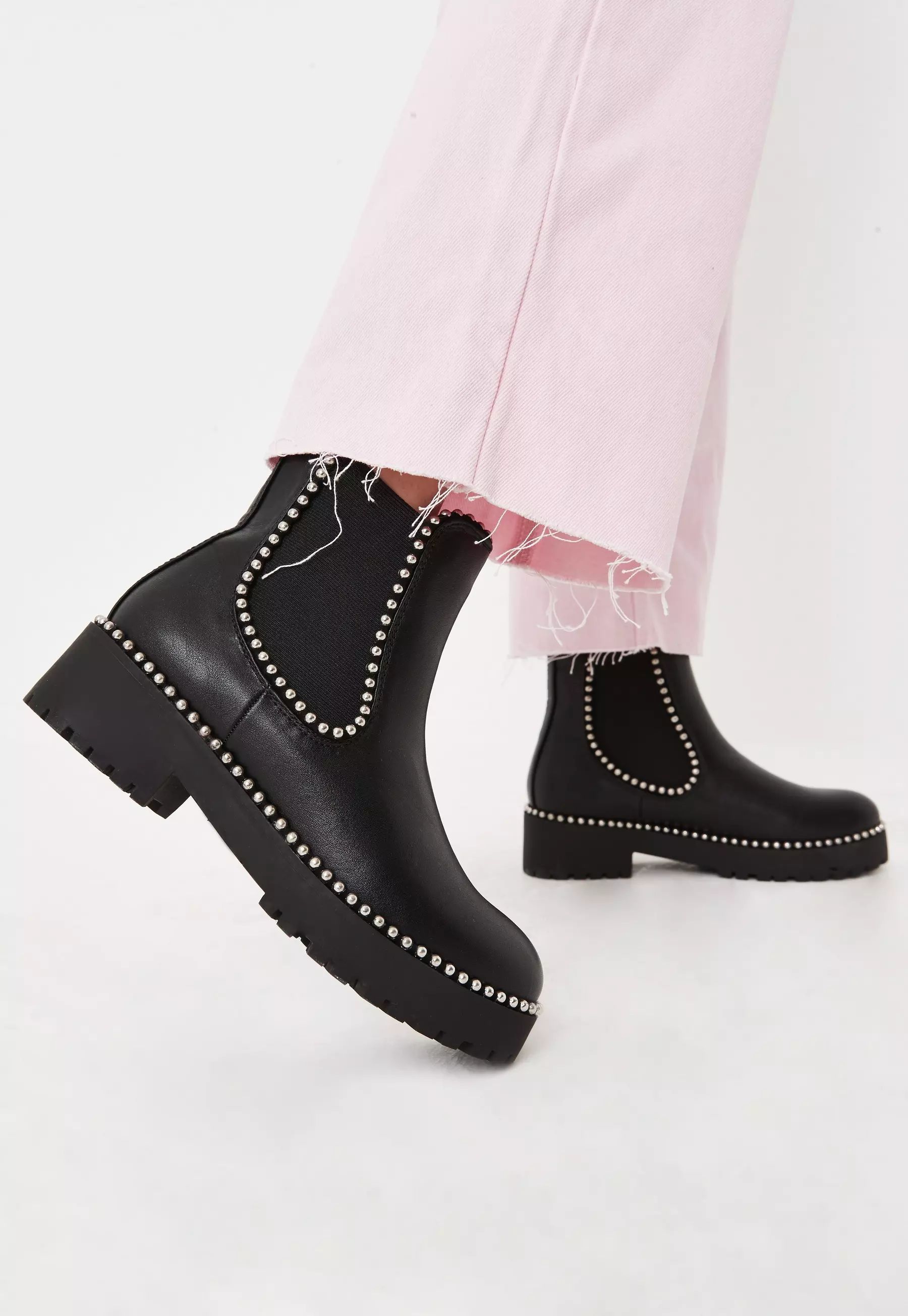 Black Ball Trim Chelsea Boots | Missguided (US & CA)
