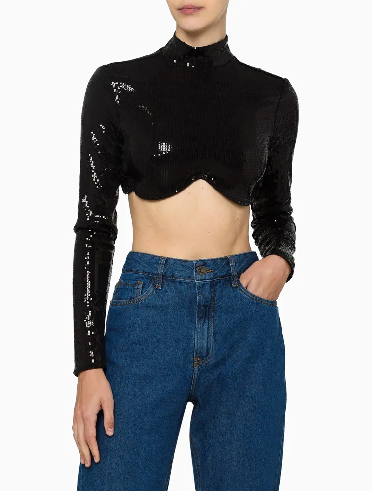 Top Manga Longa Decote Coração Ao Contrario - Calvin Klein - Loja Online | Calvin Klein (BR)