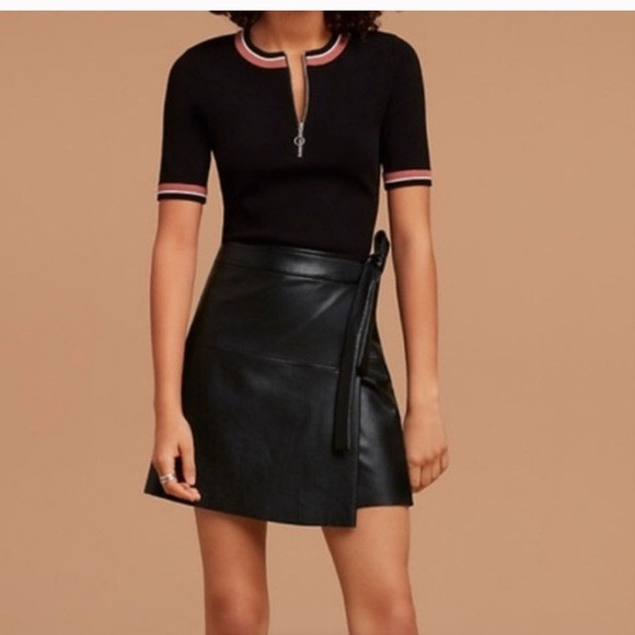 Aritzia Wilfred Free Vegan Leather Wrap Skirt | Poshmark