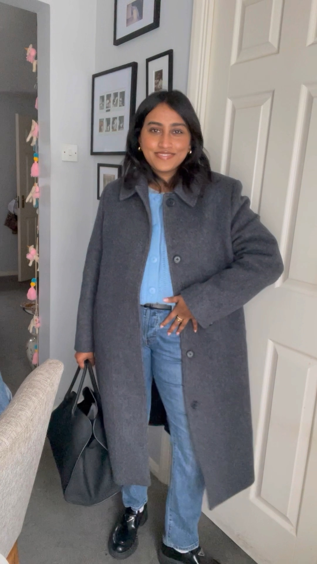 Levi’s, Sezane, Cos, Prada, Farfetch, The row, Roxanne first, transitional outfit, transitional style, winter outfit, winter fashion, Prada loafers, leather loafers, straight leg jeans, Levi’s jeans, knit cardigan, blue cardigan, wool coat, grey coat, leather tote bag, winter outfit ideas, style inspiration 

#LTKeurope #LTKSeasonal #LTKstyletip