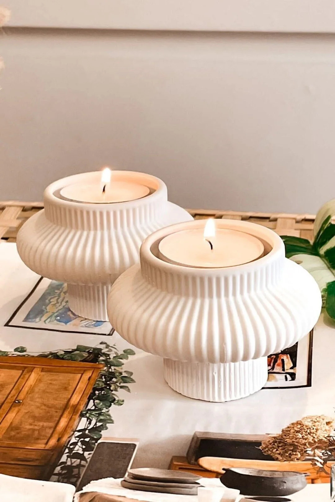 Nordic Style Ceramic Candle Holder, minimalist design, desktop decor,  living room decor,  design... | Etsy (US)