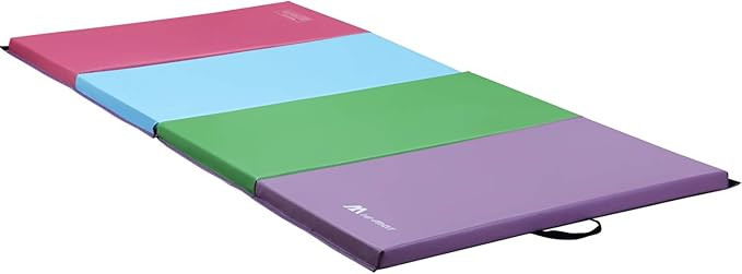 M HI-Mat Gymnastics Mat, 4' x 8' x 2" / 4' x 10' x 2" Folding Exercise Mat Thick Aerobics Mats Tu... | Amazon (US)