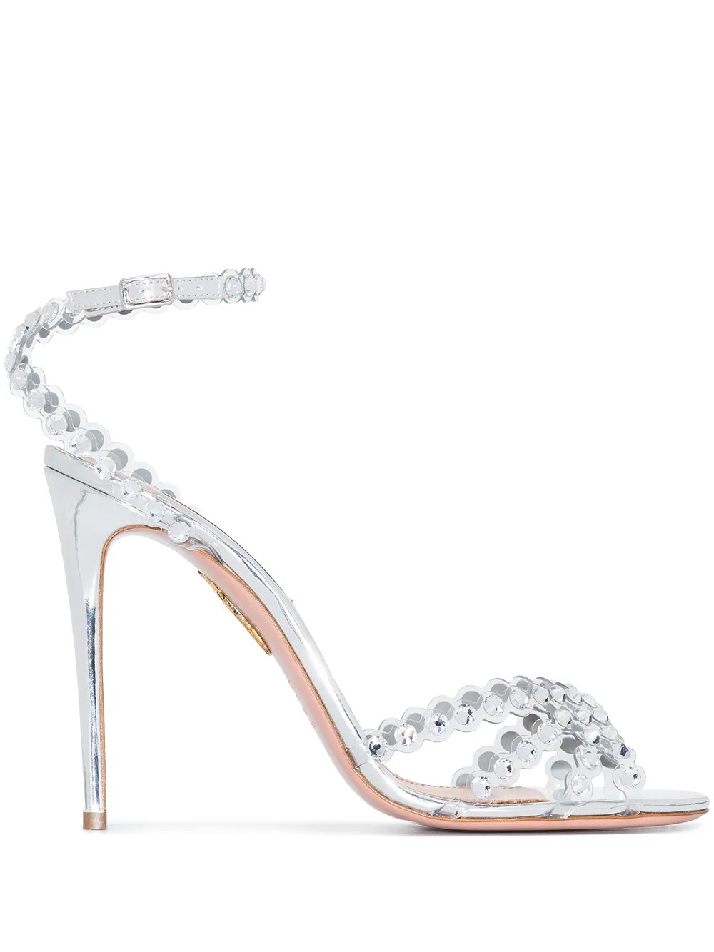 Aquazzura 105mm Tequilla Sandals | Silver | FARFETCH UK | Farfetch Global
