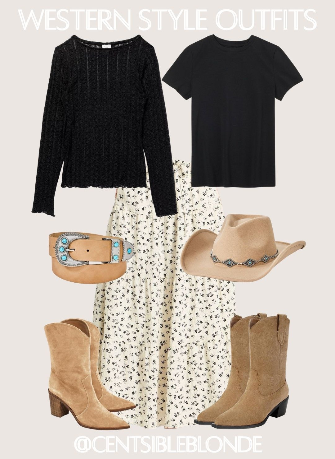 Country concert outfit, Western outfit, western style, Nashville, rodeo, spring style, spring outfit, floral skirt, western hat, western belt, tan boots, pointed toe boots, cowboy boots, western boots, tan belt, cowboy hat, black tee, black lace shirt, black top, target outfit, target style, spring skirt, midi skirt

#LTKootd #LTKMidsize #LTKTravel