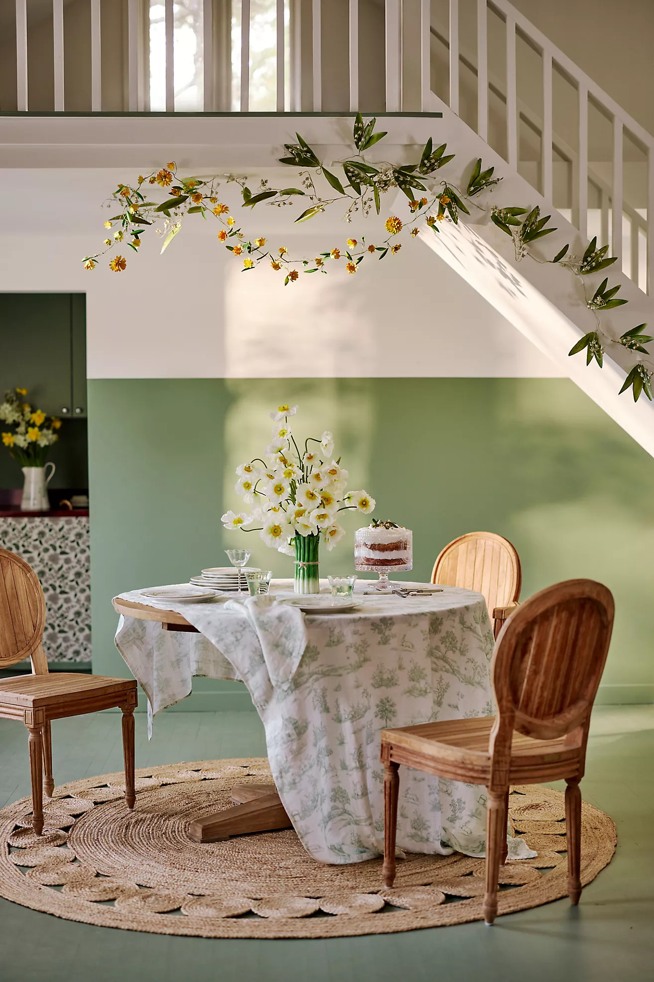 Bunny Toile Linen Tablecloth | Terrain