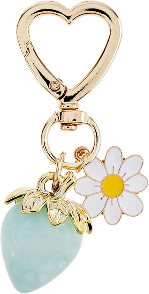 Agromusk Cute Strawberry Keychain,Bag Charms,Kawaii Heart Flower Daisy Key chains Accessories Dec... | Amazon (US)