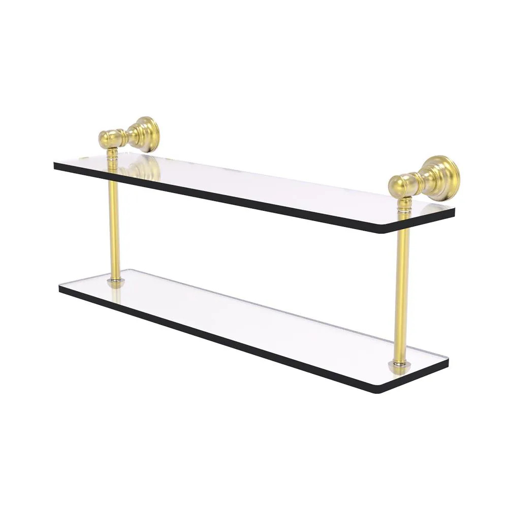 Allied Brass Carolina Satin Brass Wall mount Bathroom Shelf ( 22-in x 9.2-in x 5-in ) in Clear | CL-2-22-SBR | Lowe's