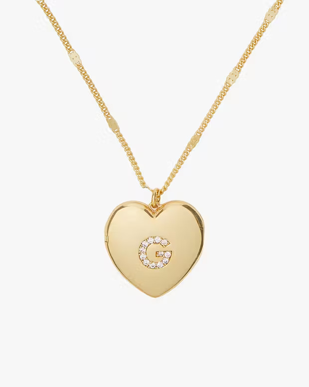 G Heart Letter Locket Necklace | Kate Spade (US)
