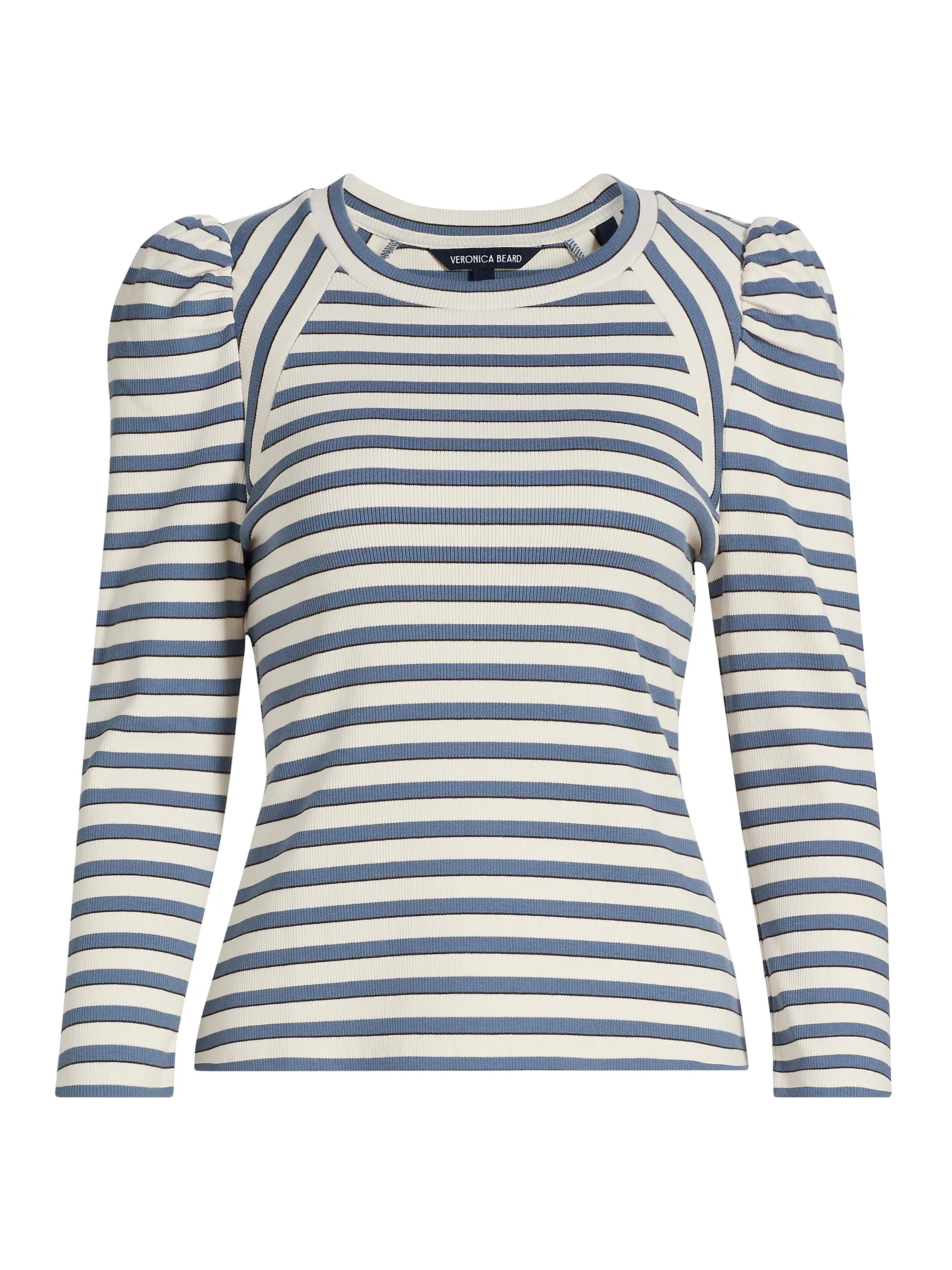 Veronica Beard Delano Striped Stretch Cotton Top | Saks Fifth Avenue | Saks Fifth Avenue