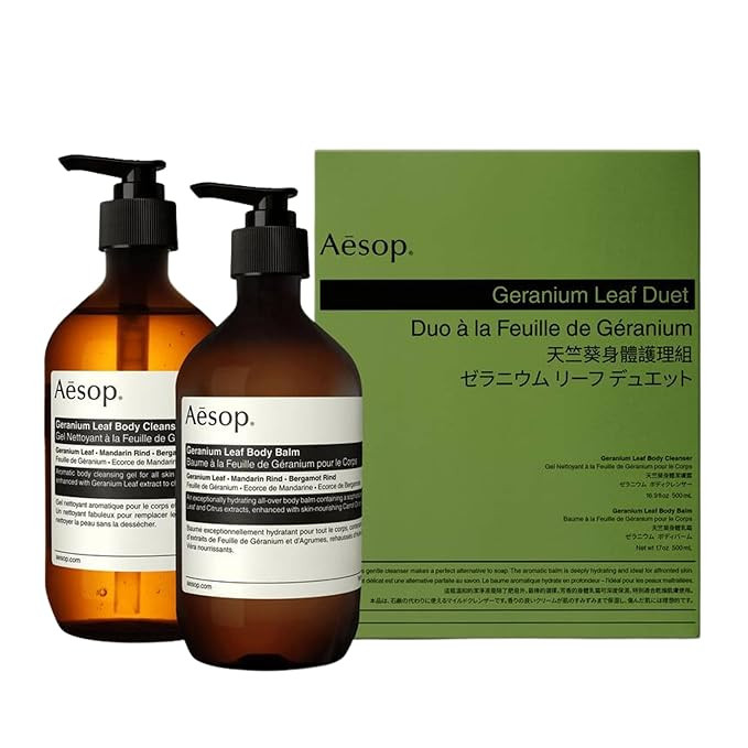 Aesop Geranium Leaf Body Cleanser & Balm Set | Citrus & Fresh Duo to Cleanse and Hydrate Skin | G... | Amazon (US)