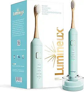 Lumineux Electric Toothbrush for Adults - Bamboo Heads - Crystalline (Light Blue) - Includes 2 Su... | Amazon (US)