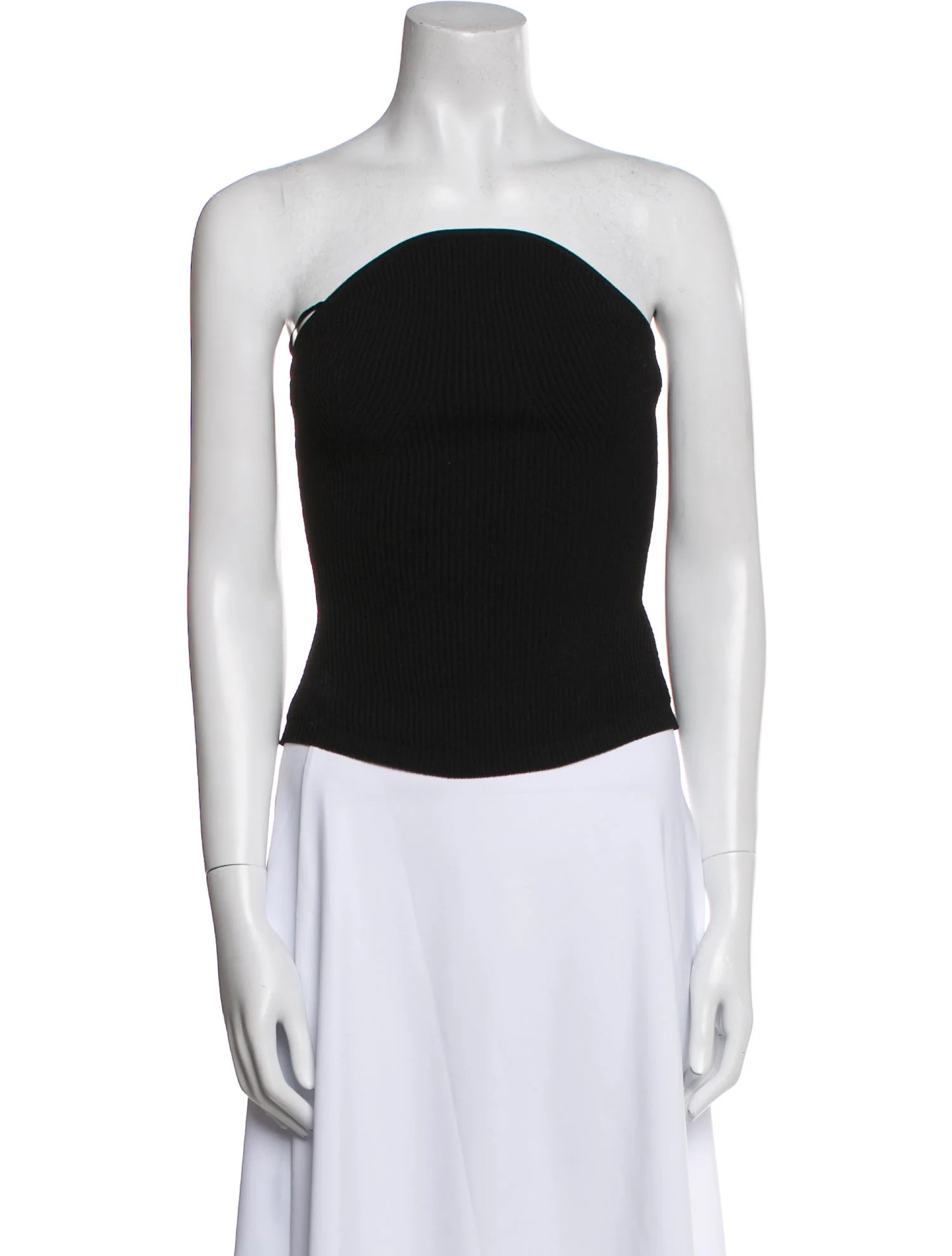 Khaite Strapless Crop Top - Black Tops, Clothing - KHAIT88434 | The RealReal | The RealReal