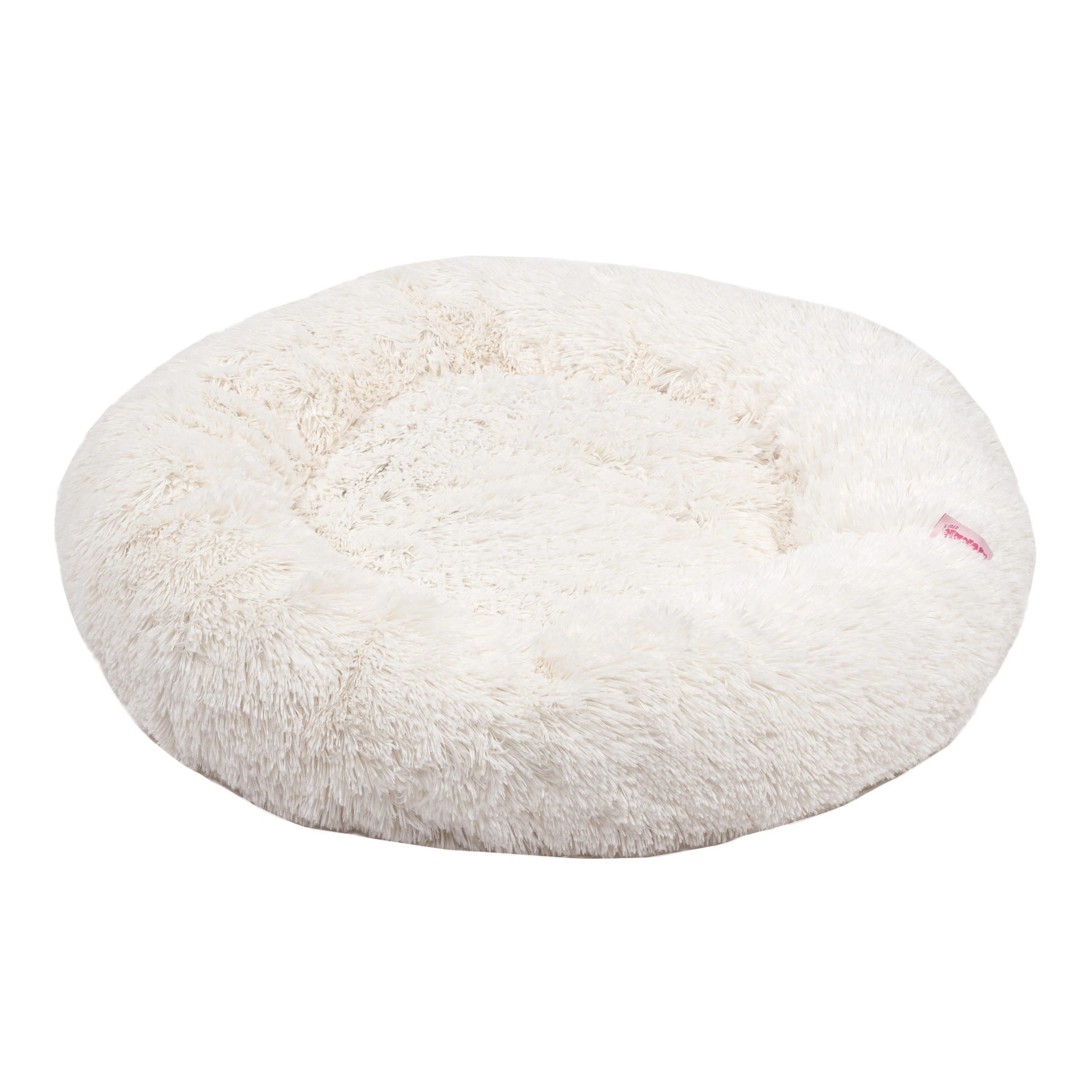 The Licker Store Maisie Bohemian Glam Faux Fur Round Fluffy Calming Donut Pet Bed with Washable C... | Wayfair North America