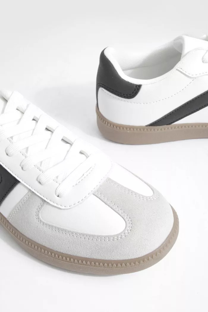 Contrast Panel Gum Sole Trainers | Boohoo.com (UK & IE)